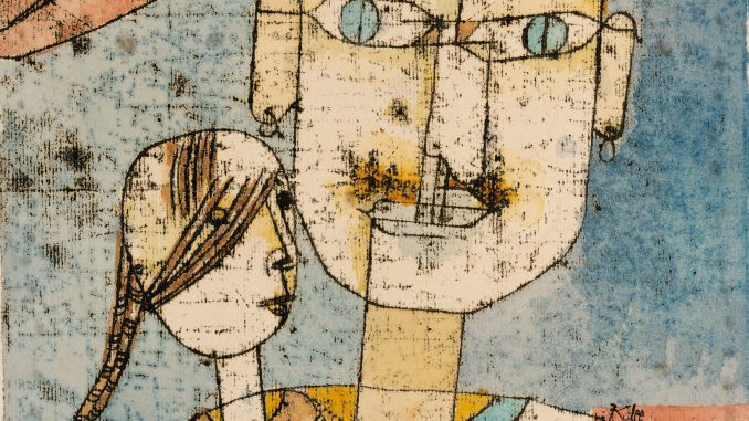 Paul Klee, "Adam and Little Eve," watercolor and transferred printing ink on paper mounted on cardboard, 1921, The Berggruen Klee Collection, 1987, The Metropolitan Museum of Art. Paul Klee, "Adam and Little Eve," watercolor and transferred printing ink on paper mounted on cardboard, 1921, The Berggruen Klee Collection, 1987, The Metropolitan Museum of Art.
