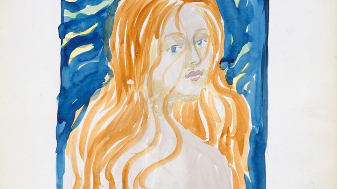 Maurice Brazil Prendergast, "Large Boston Public Garden Sketchbook: A nude woman with red hair," watercolor over pencil, bordered in pencil and watercolor, ca. 1895-1897, Robert Lehman Collection, 1975, The Metropolitan Museum of Art.