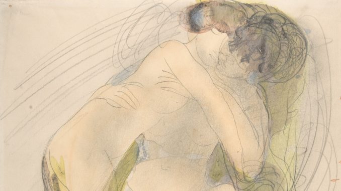 Auguste Rodin, "The Embrace," graphite, watercolor, and gouache, 1900-1910, John Stewart Kennedy Fund, 1910, The Metropolitan Museum of Art. Auguste Rodin, "The Embrace," graphite, watercolor, and gouache, 1900-1910, John Stewart Kennedy Fund, 1910, The Metropolitan Museum of Art.