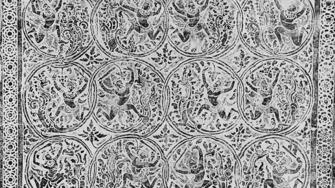 "Rubbing of Apsarases (Dancers)," Cambodia, ink on paper, 20th century, gift of Mr. Jean Laur, Curator of Angkor, 1959, The Metropolitan Museum of Art. "Rubbing of Apsarases (Dancers)," Cambodia, ink on paper, 20th century, gift of Mr. Jean Laur, Curator of Angkor, 1959, The Metropolitan Museum of Art.